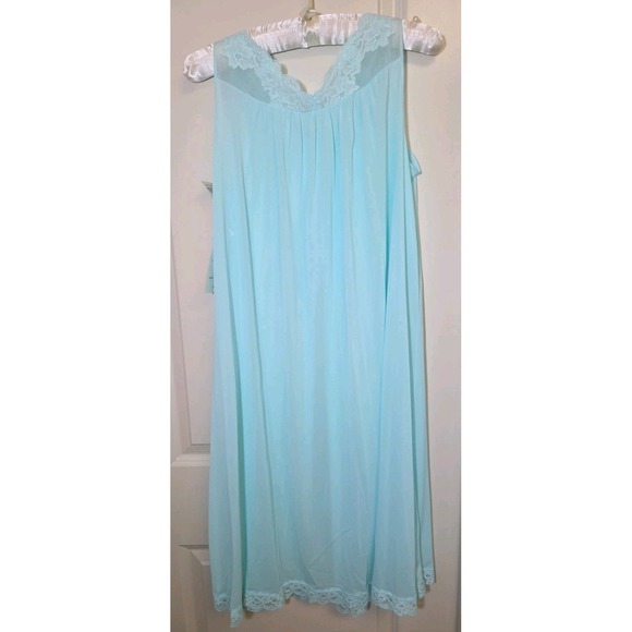 Vtg NWT! 1980's Shadowline Seafoam Green Nylon Babydoll Nightgown & Robe Set S - Picture 2 of 16